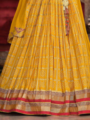 Marvelous Yellow Foil Work Silk Haldi Wear Lehenga Choli With Dupatta - Ethnic Plus In
