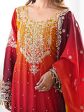 Mesmerizing Orange Chinon Thread Sequins Wedding Wear Sharara Suit - Ethnic Plus In