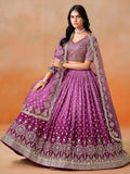 Mesmerizing Pink Embroidered Bridesmaids Lehenga Choli - Ethnic Plus In