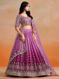 Mesmerizing Pink Embroidered Bridesmaids Lehenga Choli - Ethnic Plus In