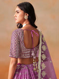 Mesmerizing Pink Embroidered Bridesmaids Lehenga Choli - Ethnic Plus In