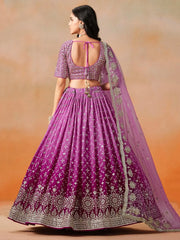 Mesmerizing Pink Embroidered Bridesmaids Lehenga Choli - Ethnic Plus In