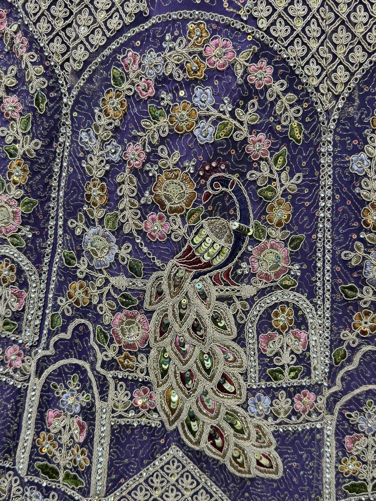 Mesmerizing Purple Net Sequins Bridesmaids Lehenga Choli With Dupatta - Ethnic Plus In