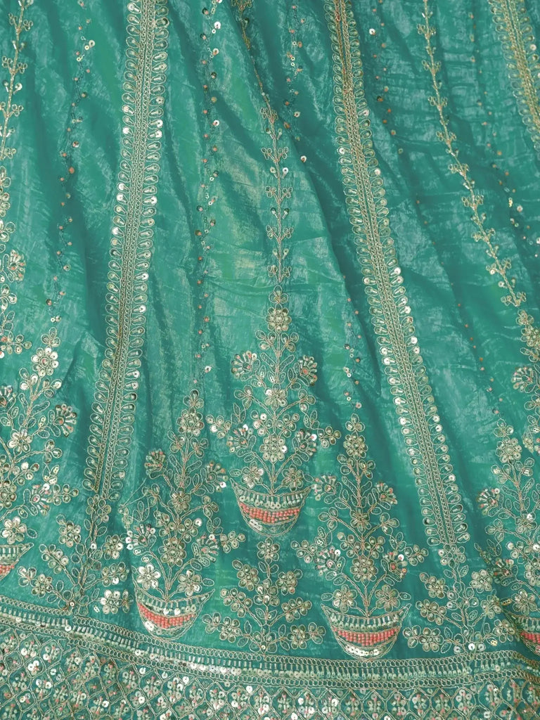 Mesmerizing Sky - Blue Zari Work Silk Designer Lehenga Choli With Dupatta - Ethnic Plus In