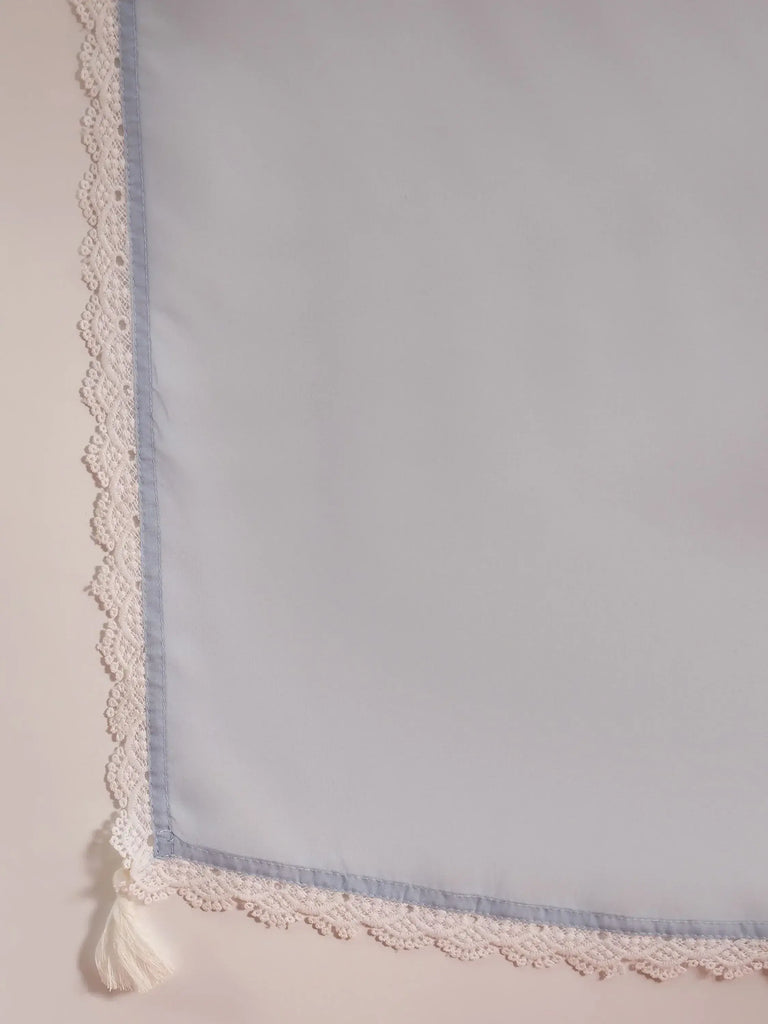 Adorable Sky Blue Embroidered Cotton Event Wear Pant Suit With Dupatta