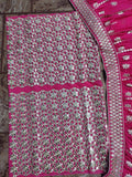 Amazing Punch Pink Zari Foil Mirror Georgette Wedding Wear Lehenga Choli