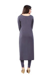 Gray Digital Floral Printed Readymade Kurti