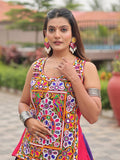 Regal Multi-Color Cotton Gamthi Work Navratri Wear Lehenga Choli