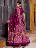Tantalizing Mustard Yellow Ikkat Printed Silk Lehenga Choli