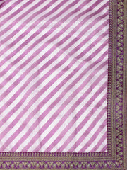 Purple Semi-Stitched Myntra Lehenga & Unstitched Blouse with Dupatta