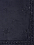 Navy Blue Embroidered Semi-Stitched Myntra Lehenga with Dupatta