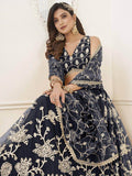 Fascinating Black Sequins Net Reception Wear Lehenga Choli