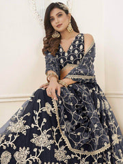 Fascinating Black Sequins Net Reception Wear Lehenga Choli