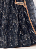 Beautiful Black Sequins Net Reception Wear Lehenga Choli With Dupatta