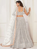 Gorgeous Off-White Sequins Net Wedding Lehenga Choli With Dupatta