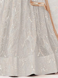 Gorgeous Off-White Sequins Net Wedding Lehenga Choli With Dupatta