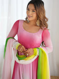 Lovable Multi-Color Georgette Festival Wear Anarkali Suit With Dupatta