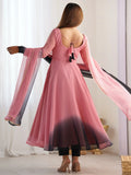 Alluring Pink Georgette Event Wear Anarkali Suit With Dupatta