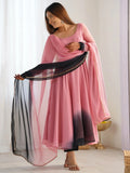 Alluring Pink Georgette Event Wear Anarkali Suit With Dupatta