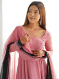 Alluring Pink Georgette Event Wear Anarkali Suit With Dupatta