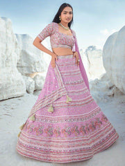 Gorgeous Lavender Sequins Georgette Engagement Wear Lehenga Choli