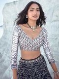 Marvelous Navy Blue Sequins Georgette Traditional Lehenga Choli