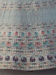 Amazing Grey Sequins Georgette Wedding Wear Lehenga Choli