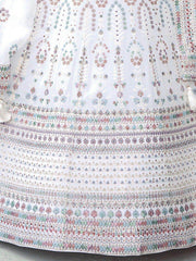 Incredible White Sequins Georgette Lehenga Choli With Dupatta