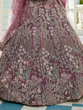 Outstanding Lavender Embroidered Net Bridesmaid Lehenga Choli - Ethnic Plus In
