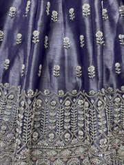 Outstanding Purple Hand Embroidered Silk Wedding Wear Lehenga Choli - Ethnic Plus In