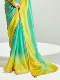 Marvelous Green Organza Border Work Festival Wear Saree With Blouse