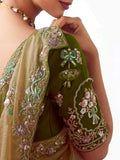 Chic Yellow Organza Sequins Work Haldi Wear Saree With Blouse