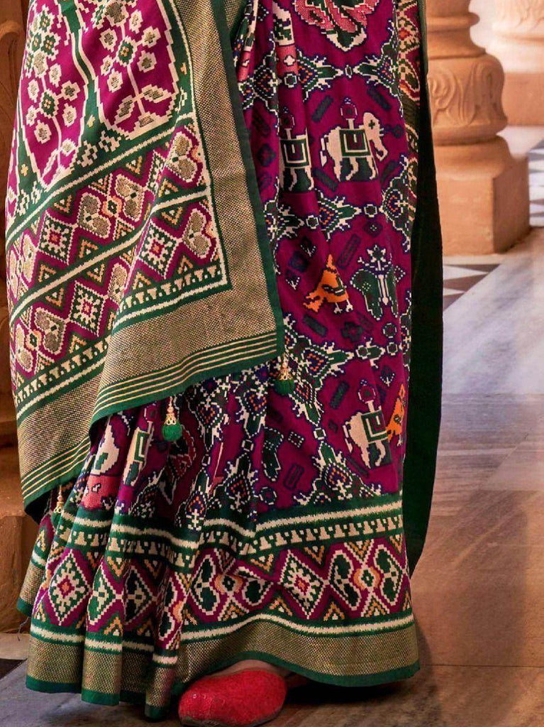 Magical Magenta Patola Silk Festive Saree & Blouse