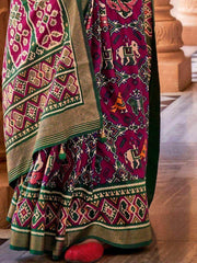 Magical Magenta Patola Silk Festive Saree & Blouse