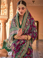 Magical Magenta Patola Silk Festive Saree & Blouse