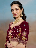 Phenomenal Maroon Sequins Georgette Reception Wear Lehenga Choli - Ethnic Plus In
