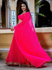 Astounding Pink Leheriya Georgette Bridesmaid Lehenga Choli