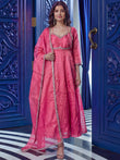 Incredible Pink Sequins Silk Festival Anarkali Gown With Dupatta