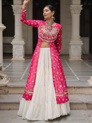 Ravishing Rani Pink Gota Patti Work Navratri Lehenga With Kurti