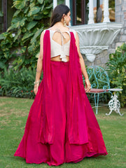 Dazzling Pink Silk Sequins Embroidered Party Wear Lehenga Choli
