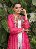 Beautiful Pink Georgette Kutchi Work Navratri Special Shrug