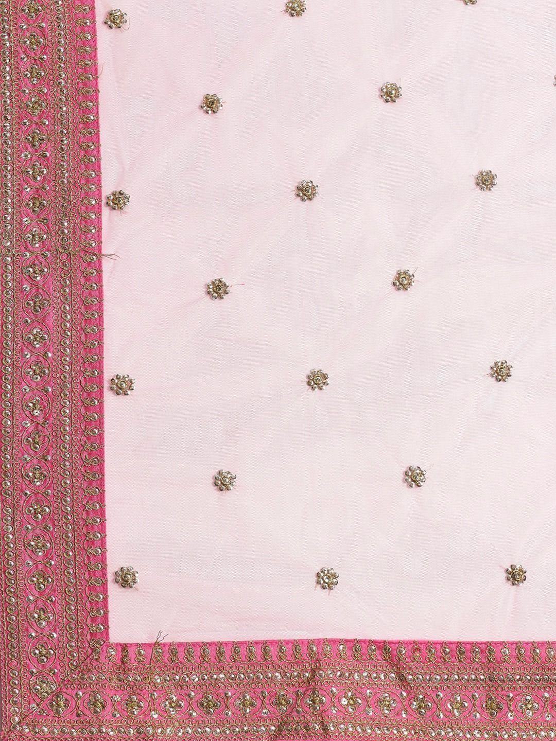 Pink Semi-Stitched Myntra Lehenga & Unstitched Blouse with Dupatta