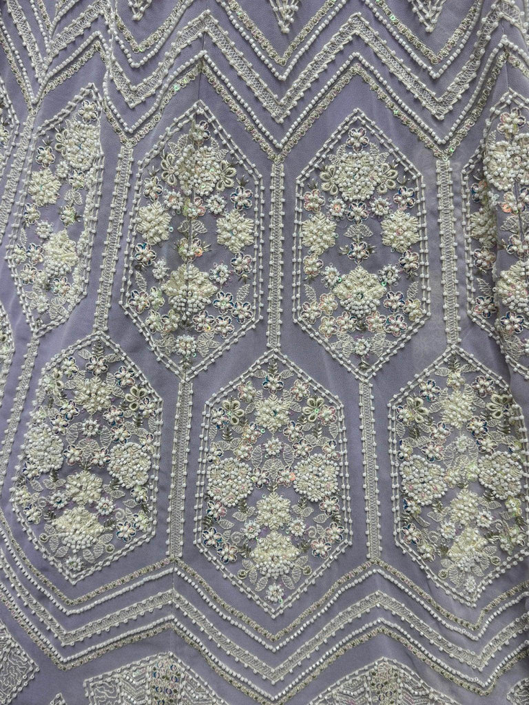 Pleasant Lavender Thread Work Georgette Bridesmaid Lehenga Choli - Ethnic Plus In