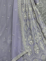 Pleasant Lavender Thread Work Georgette Bridesmaid Lehenga Choli - Ethnic Plus In