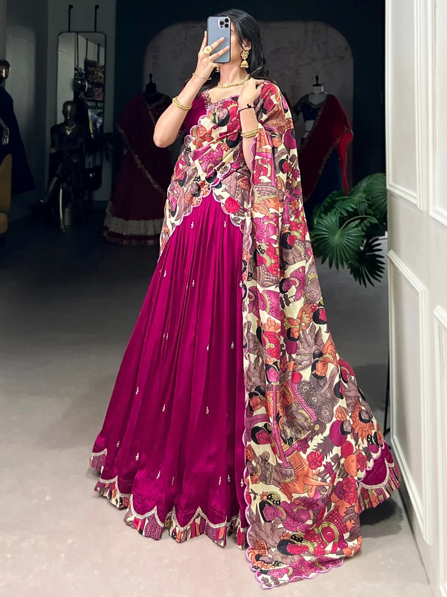 Outstanding Pink Sequins Silk Festival Wear Lehenga Choli 