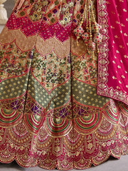 Precious Multi - Color Banarasi Silk Wedding Wear Lehenga Choli - Ethnic Plus In