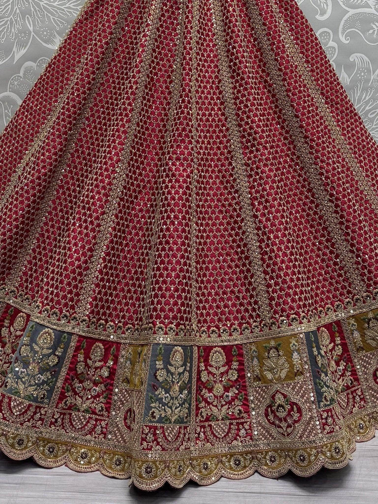 Precious Pink Embroidered Silk Bridal Lehenga Choli With Dupatta - Ethnic Plus In