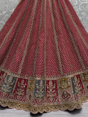 Precious Pink Embroidered Silk Bridal Lehenga Choli With Dupatta - Ethnic Plus In