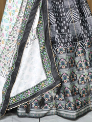 Pretty Black Printed Art Silk Wedding Wear Lehenga Choli With Dupatta - Ethnic Plus In