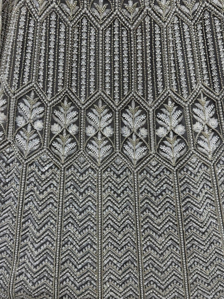 Pretty Grey Sequins Wok Net Wedding Wear Lehenga Choli With Dupatta - Ethnic Plus In